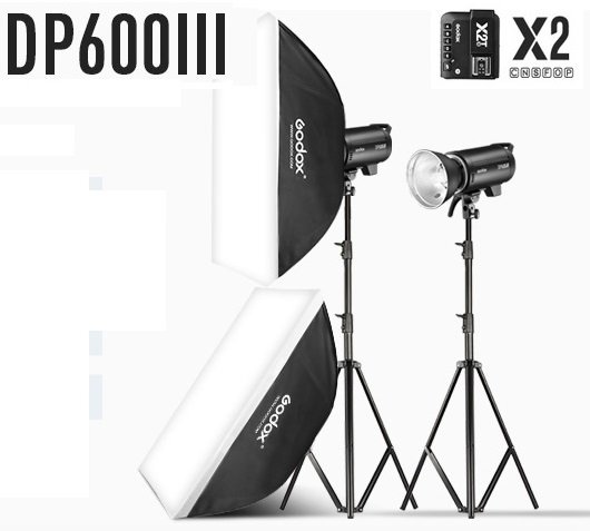 Bộ 2 đèn flash chụp ảnh Godox DP600III