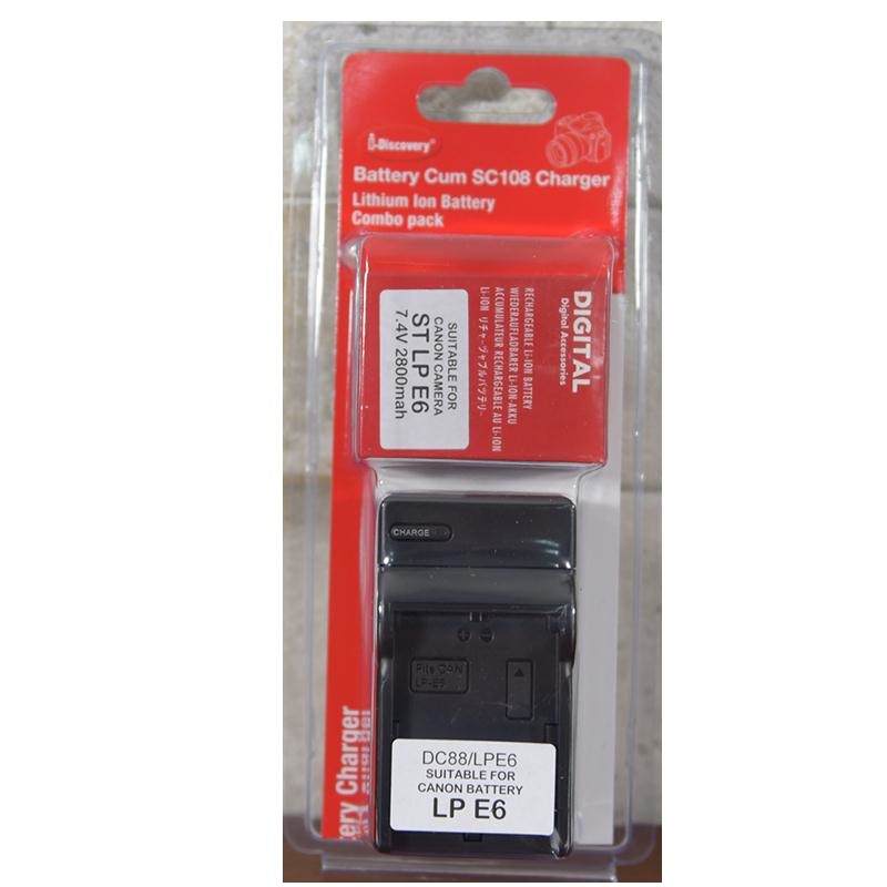 Bộ Pin Và Sạc i-Discovery LP-E6 Cho Canon 5D II, 5D III, 5D IV, 60D, 70D, 80D, 7D, 7D II, 6D, 6D II...