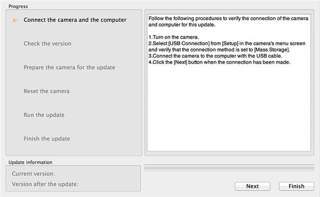 Cập nhật firmware cho máy ảnh