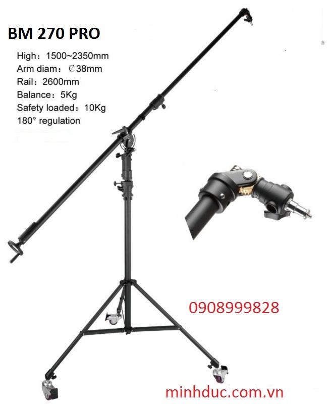 Chân Boom Light stand BM 270 PRO điều chỉnh đèn xoay 360 độ