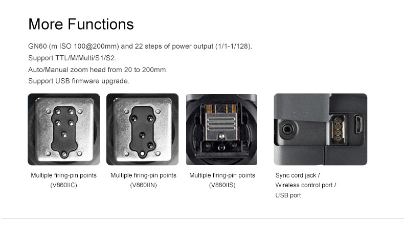 Đèn Flash GODOX V860II GN60 TTL HSS 1/8000s Canon/Nikon/Sony