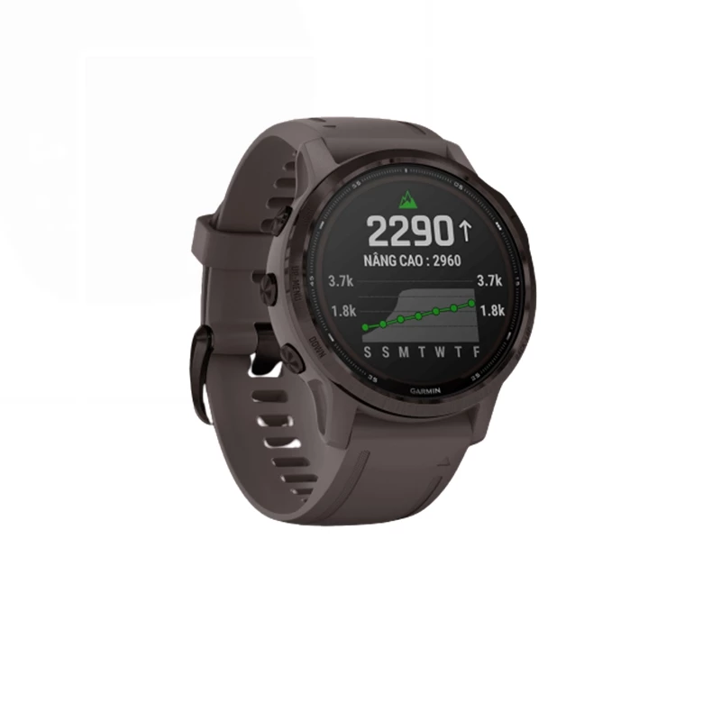 Đồng Hồ Thông Minh Garmin Fenix 6s Pro Solar - Thép Thạch Anh Tím