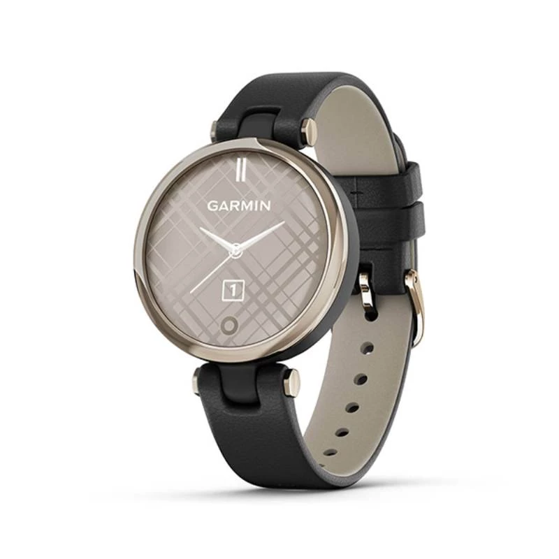 Đồng Hồ Thông Minh Garmin Lily - CreamGold/Black/Leather