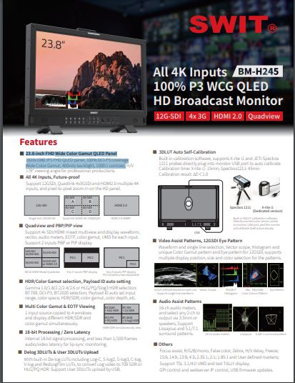 Màn Hình Hỗ Trợ Quay Monitor SWIT BM-H245