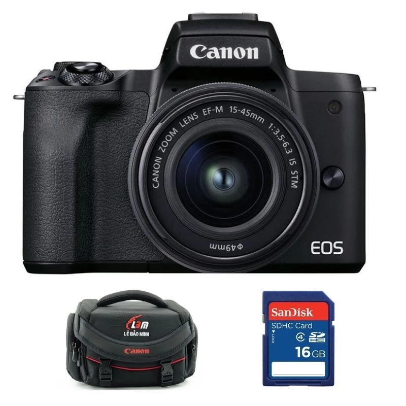 Máy Ảnh Canon EOS M50 II Kit EF-M15-45mm F3.5-6.3 IS STM - Đen - Hàng nhập khẩu