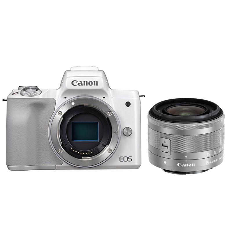 Máy Ảnh Canon EOS M50 Kit EF-M15-45mm F3.5-6.3 IS STM/ Trắng