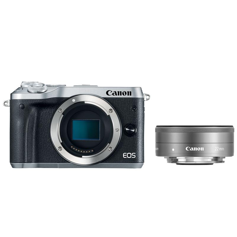 Máy Ảnh Canon EOS M6 + EF-M 22mm F2 STM (Bạc)