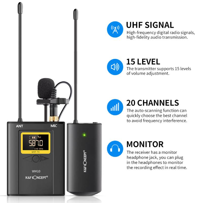 Microphone Không Dây K&F WM10