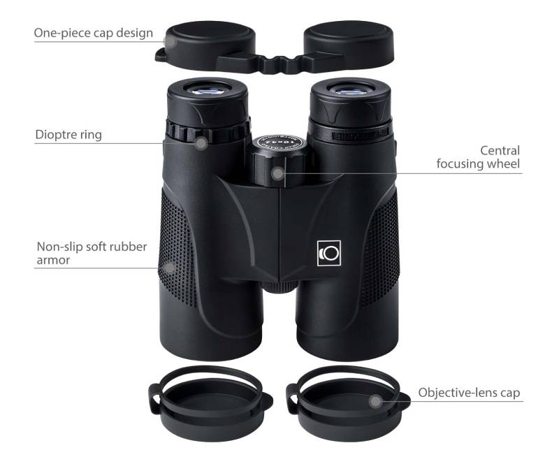 Ống Nhòm K&F 10 x 42 HD BAK4 