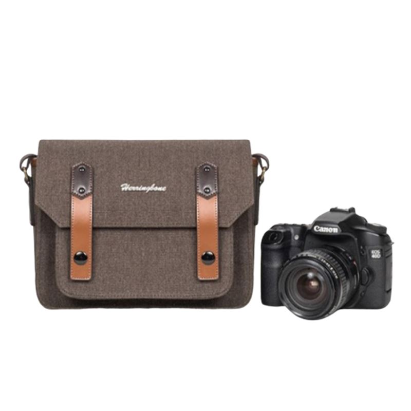 Túi Máy Ảnh Herringbone Papaspocket Small Brown