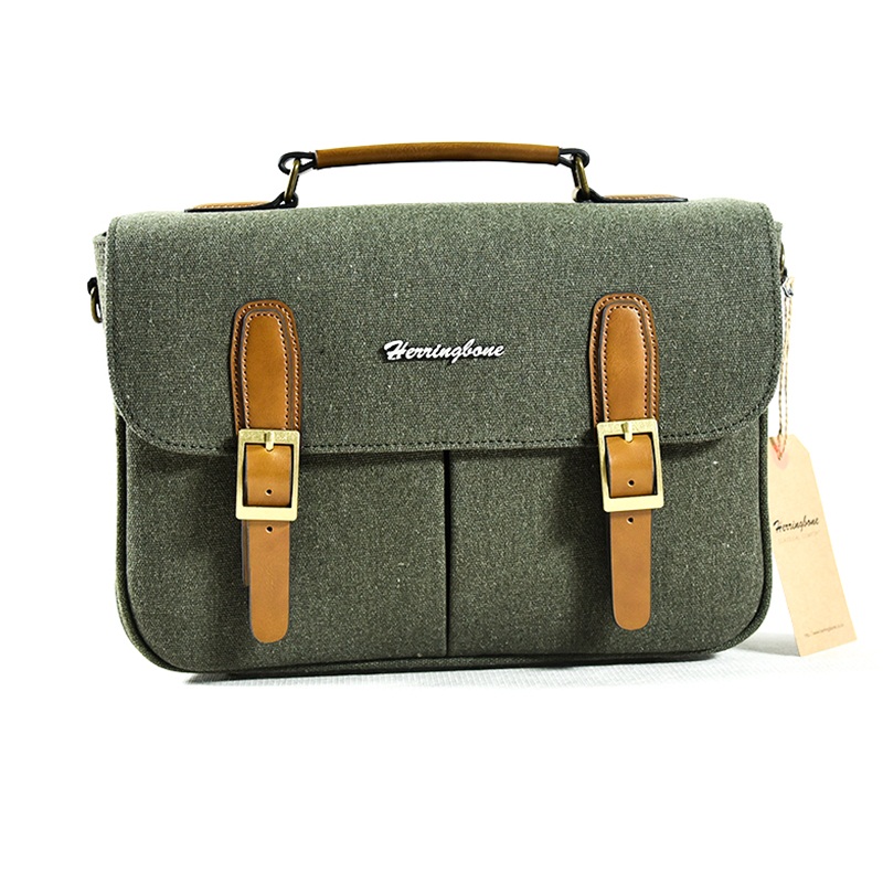 Túi Máy Ảnh Herringbone Satchel Medium Olive